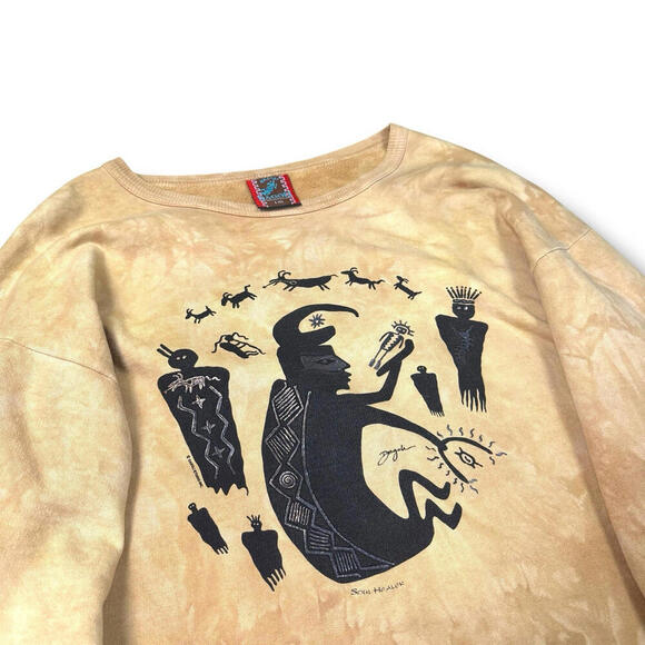 Vintage Dagoli Tribal Indigenous Art Sweatshirt Tie dye Canada ‘Soul Healer’ XL - Picture 3 of 10